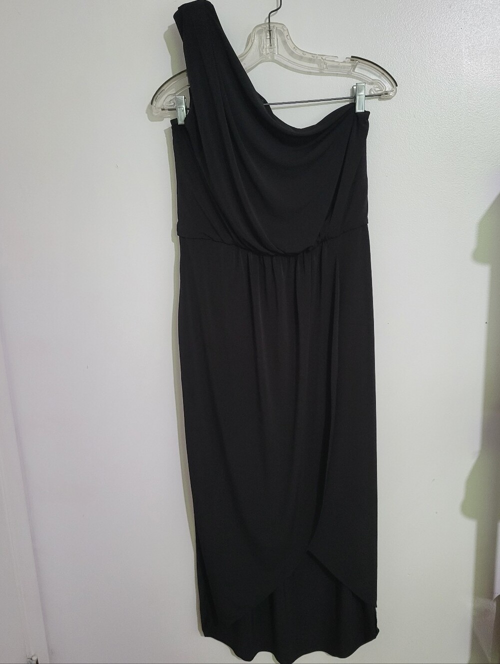 Kenneth Cole One Shoulder Black Cocktail Dress Size L